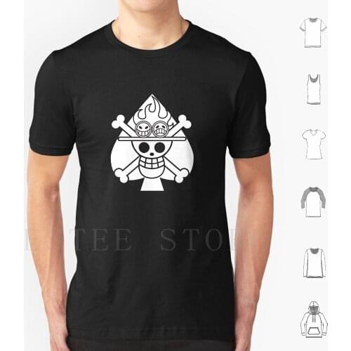 Spade Pirates T Shirt Cotton Men Diy Print Spade Pirates Ace Portgas D Ace Asce Sabo Luffy Jolly Roger Skull Flag Shirohige