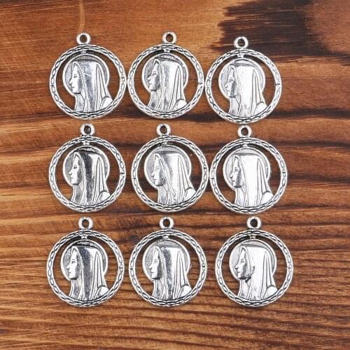 Jesus Virgin Mary medal metal zinc alloy necklace metal zinc alloy pendant DIY necklace pendant jewelry accessories 21x25mm