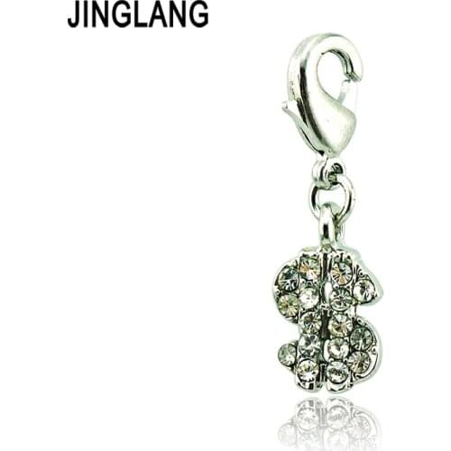 JINGLANG Brand New Wholesale Price High Quality Dollars Symble Pendant Lobster Clasp Charms for Bracelet/Necklace Accessories