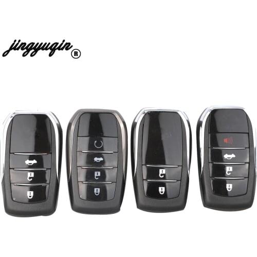 Jinyuqin For Toyota Fortuner Prado Camry Rav4 Highlander Crown Smart Keyless Case Housing 4 Buttons Remote Key Fob Shell