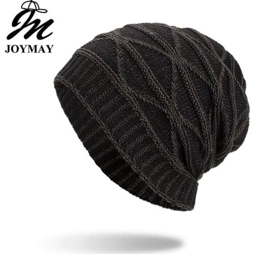 Joymay 2018 Two way Wearing Winter Beanies Hat Disorderly Color Unisex Plain Warm Soft Skull Knitting Cap Hats Wholesale WM089