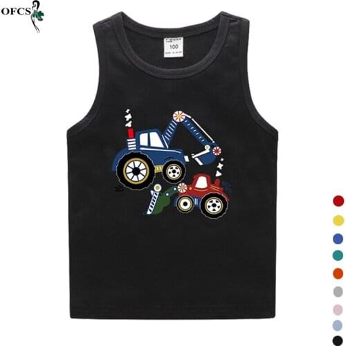 Summer Cool Childrens Cotton Vest Top Boys Girls Cartoon Colorful 2-12Year Tee Undershirt Teenager Underwear Childrens Clothes
