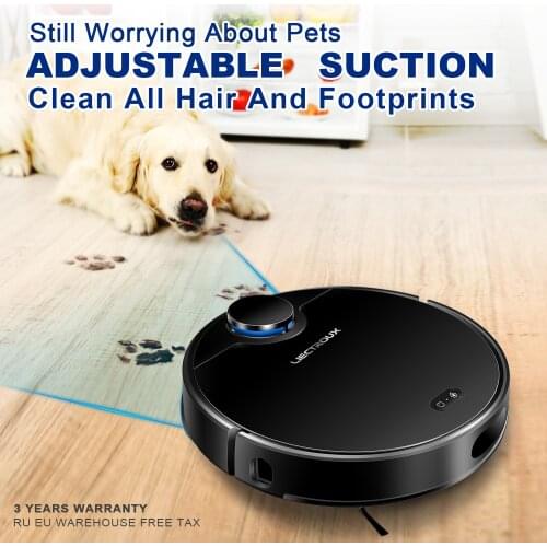 LIECTROUX ZK901 Robot Vacuum Cleaner, APP Visual Maps, Laser Navigation,Wet dry Mop, 4KPa,Water tank, Suction,Breakpoint Clean