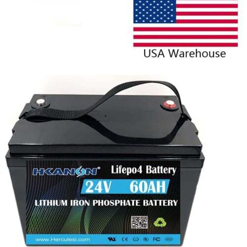 24v lithium iron phosphate 60ah Solar Wind Marine Boat Deep Cycle 24 Volt LifePo4 batteries Off Grid for Storage Rv Home Car