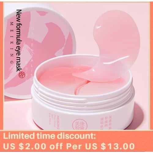 MEIKING Pink Coral Eye Patches 60 Pcs Collagen Crystal Remover Dark Circles Eye Bags Sleep Mask For Eyes From Wrinkles