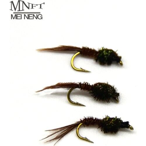 MNFT 10PCS 14# Fishing Flies Natural Pheasant Tail Nymph Trout Fishing Bait Hooks