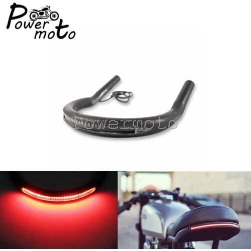 Motorcycle Upswept Seat Frame Hoop Kick Up Loop LED Light Turn Signal Light For Honda BMW Yamaha Harley Cafe Racer