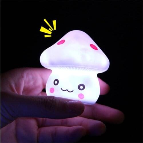 Soft Baby Child Mushroom Night Lamps for Baby Bedroom Toilet Study Adults Room Decorative Lamp Cute Novelty Luminous Toy Gift