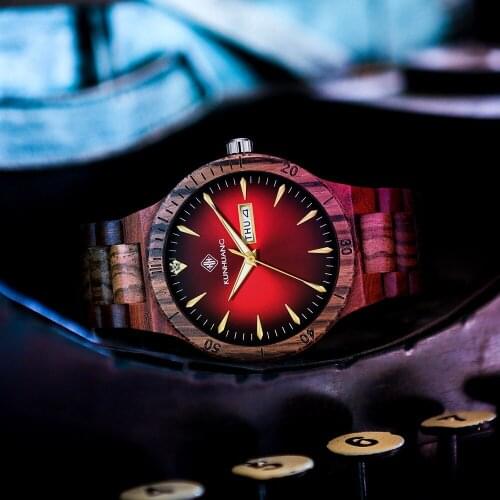 2021 New Wood Brand Watch Fashion Japanese Burst Double Calendar Quartz Watch Wood Watch Wholesale