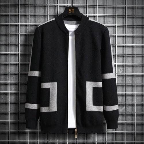 New autumn and winter mens stand-up collar zipper cardigan sweater sweater coat