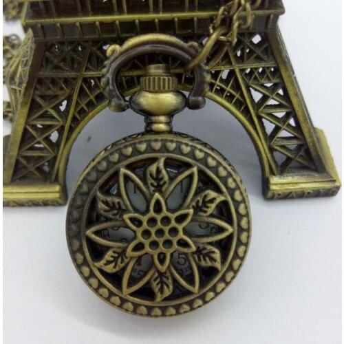 Wholesale 10 PCS/lot quartz flowers Hollow woman and girl Necklace pocket watches gift PKH85
