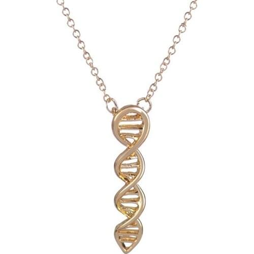 Wholesale 10Pcs New DNA Box Long Pendants Biology Molecule Necklace Mix Lots Link Chain Science Jewelry for Women Men