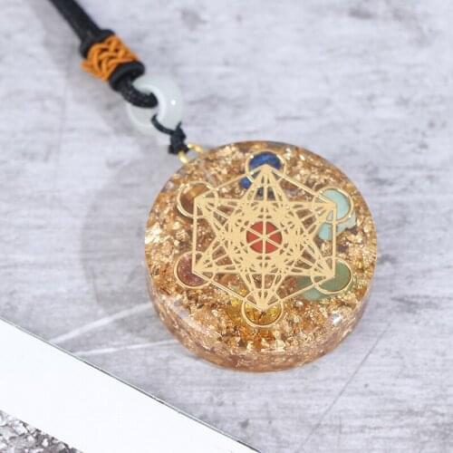 Orgonite Natural crystal seven chakra pendant Necklace Necklace Jewelry