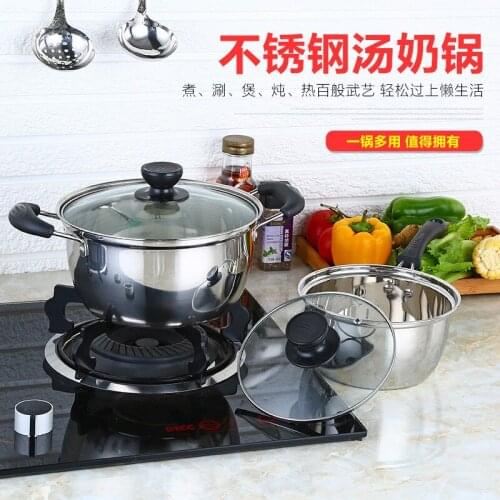 Stainless Steel Extra Bottom Extra High Steamer Pot Cookware Food Induction Soup&Stock Pots Home Kitchen Cooking Tools