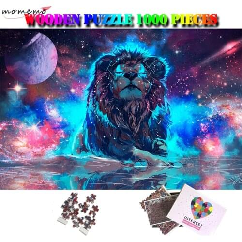 MOMEMO Lion 1000 Pieces Puzzle Fantasy Pattern Wooden Jigsaw Puzzles Adults Relax Brain Puzzle Toys Puzzle 1000 Piezas Adulto