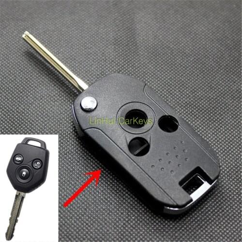 PINECONE Key Case for SUBARU XV FORESTER OUTBACK LEGACY Car Key 3 Buttons Remote Key Shell Cover With No.2 Uncut Blank Blade 1PC