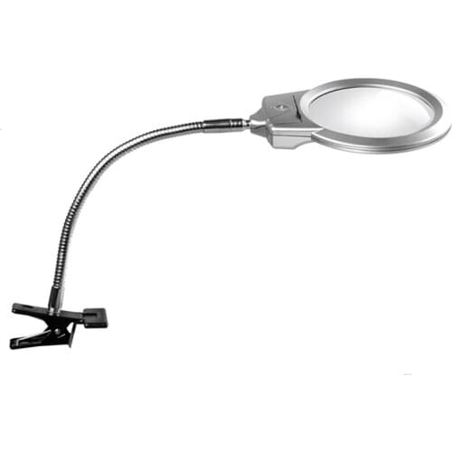 Pro Flexible Hands Free LED Magnifying Glass Desk Lamp Bright LED Illuminated Magnifier with Clamp for Reading Diamond Painting