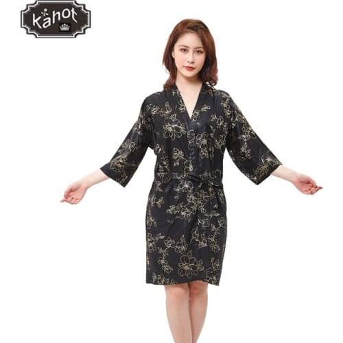 Salon Professional Hairdressing Golden Printing Kimono Beauty SPA Guest Robe Barber Shop Client Haircut Dyehair Gown Apron