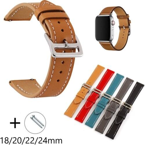 20mm 22mm Genuine Leather Watch Band Strap for Samsung Galaxy Watch 42mm 46mm Gear S3 Sport WatchBand Quick Release 18mm 24mm