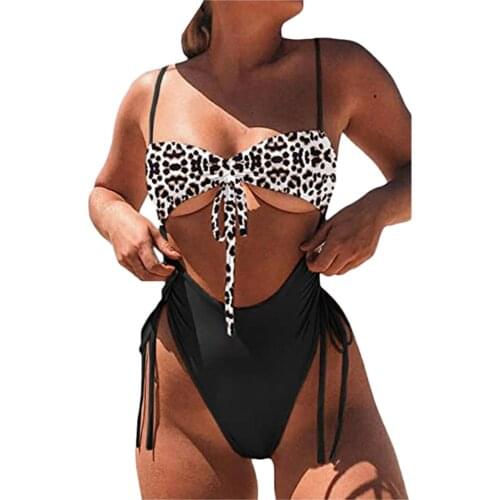 One Piece Swimsuit Sexy Halter Hollow Out Push Up Swimwear Women High Waist Bikin Set Beachwear Swimming Bathing Suit Monokini