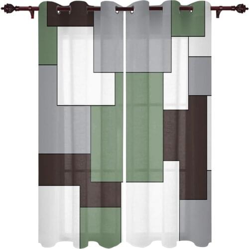 Modern Curtains Modern Geometric Classic Baby Room Bedroom Creative Window Curtains Kitchen Living Room Terrace Valance Curtains