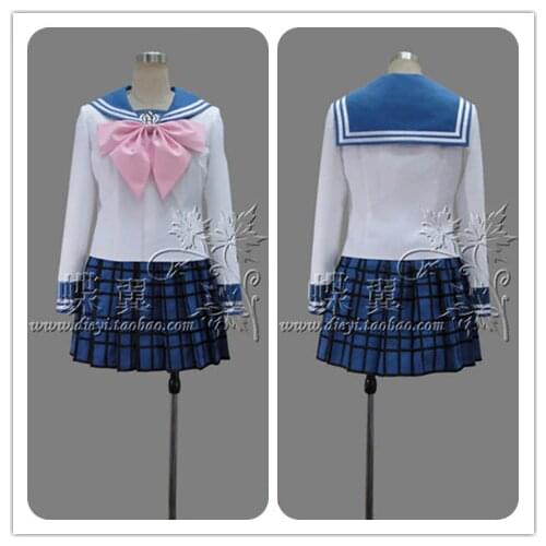 Super Dangan Ronpa 2 Danganronpa Maizono Sayaka Cosplay Costume Lolita School Uniform tops+skirt+tie Full Set