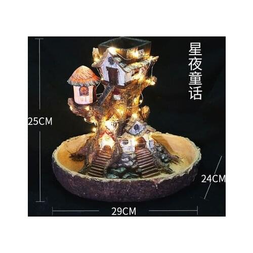 Solar luminous potted plant balcony flower pot micro landscape indoor decoration courtyard