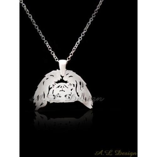 New Trendy Gold Silver Color Pekingese Necklace Animal Pendant Hunger Games Necklace Women Best Friend