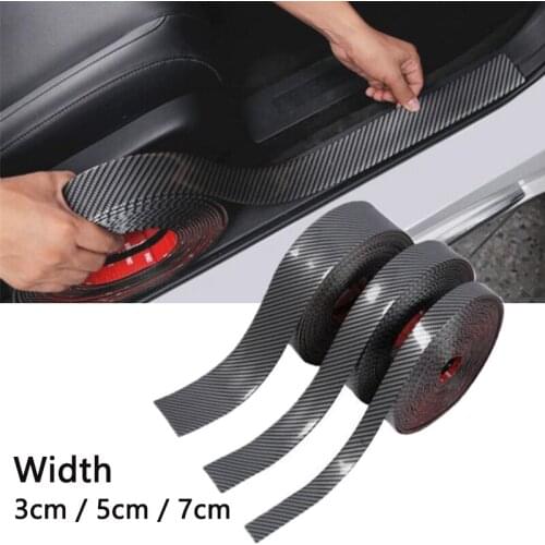 Universal Car Stickers 5D Carbon Fiber Rubber Styling Door Sill Protector Goods For KIA BMW Audi Mazda Ford Hyundai Accessories