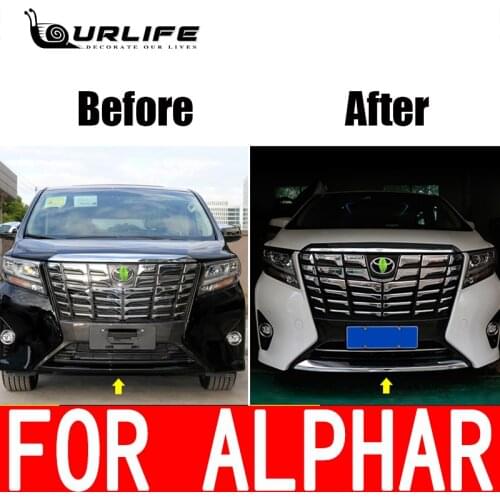 Exterior Accessories For Toyota Alphard AH30 2017 2018 2019 2020 Sport Edition Front Head Bumper Cover Trim Styling ABS Chrome