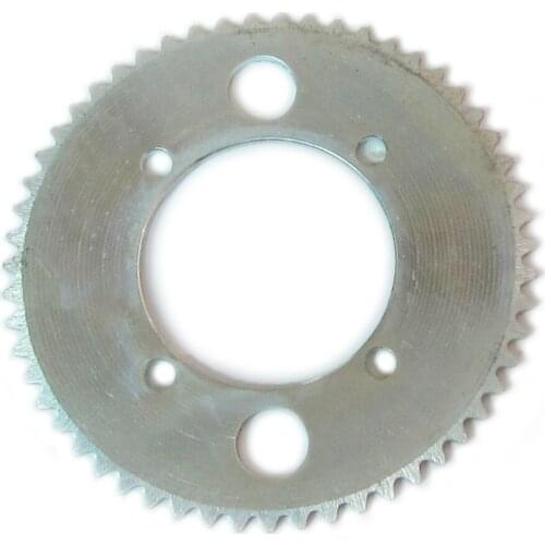 55T Silver Steel Rear Driven Sprocket Rear Chain Drive Plate & Clutch Bearing Freewheel for 25H Chains Electric Scooter
