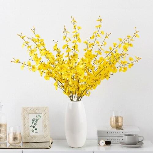 Yellow Simulation Bouquet Dancing Orchid Silk Flower Home Shop Sample Room Decoration Ornaments Decorative Shooting Props