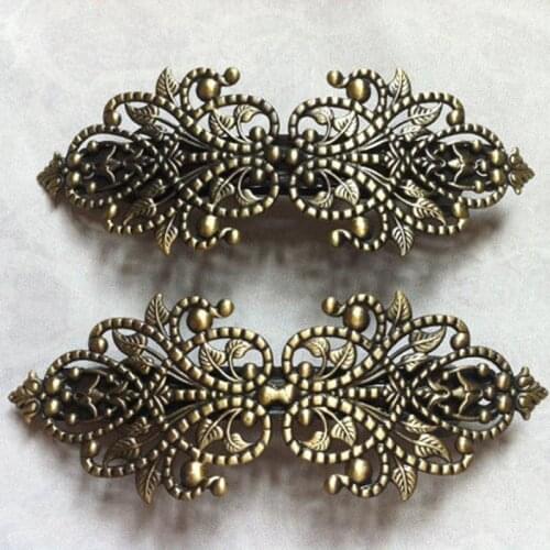 Woman Hairpins Pearl Hair Pins Accessories Fashion French Barrettes Antique Bronze Filigree Metal Hair Clip For Girl headwe