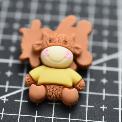 1pcs/lot resin flat back Simulation animal cow 22mm Cabochons Scrapbooking Hair Bow Center DIY Christmas decration