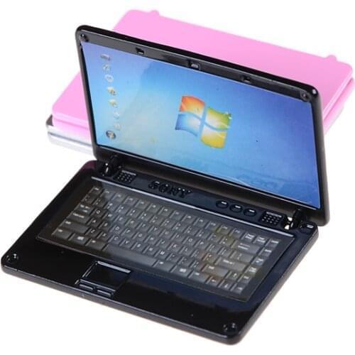 1PCS Cute Simulation Mini Laptop Computer DIY 1:12 Dollhouse Miniature Alloy Fashion Crafts Dollhouse Decoration Diy Accessories