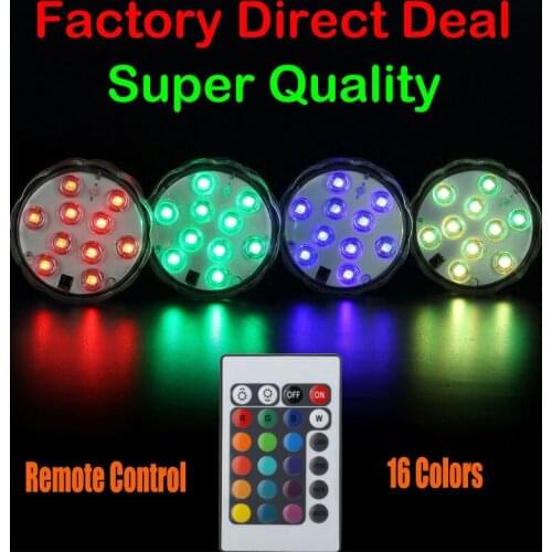 10Pcs/lot RGB Flashing submersible led vase light base with remote control Battery operated lights for wedding party decorations