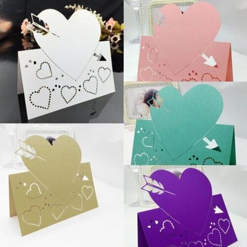 100pcs Laser Cut Table Cards Wedding Table Centerpieces Decor Vintage Wedding Decoration Heart Shape 5zSH081