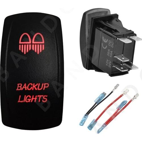 Jumper Wires Set，BACKUP LIGHTS 12V 24V Car Boat Caravan Rocker Switches Waterproof Car Buttons Dual Red LED Light Interior Parts