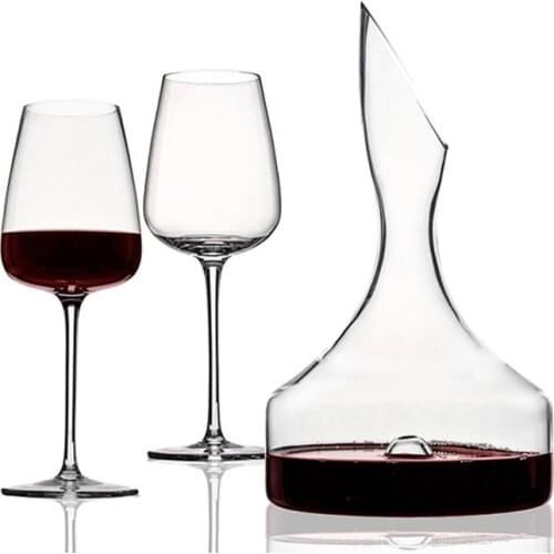 1500/1750ML Decanter Handmade Red Wine Brandy Champagne Glasses Decanter Bottle Jug Pourer Aerator For Family Bar With Cup
