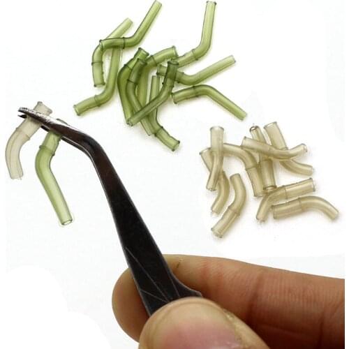 20PCS Carp Fishing Accessories Line Aligner For Hair Rig Hook Sleeves Anti Tangle Aligners Soft Rubber Elbow Anti Tangle Sleeves