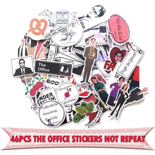 E0002 46pcs The Office Tv Show Cartoon Sticker Scrapbooking for Luggage Laptop Notebook Car Motorcycle Toy Phone