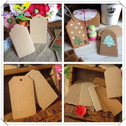 Antique And Elegant White Blank Kraft Paper Label Message Card Baking Packing Decoration Hanging Card