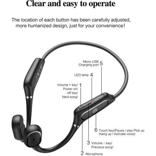 Bone Conduction Headset Wireless Bluetooth 5.0 Open Ear Outdoor Sport Headphones Sport Gaming Earphones With Mic For Xiaomi IOS