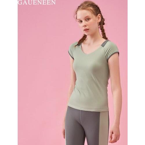 GAUENEEN Seamless Yoga Shirts Women Quick Dry Running Tops Tight Workout Gym Tees Female Short Sleeve Fitness Sports T-Shirts