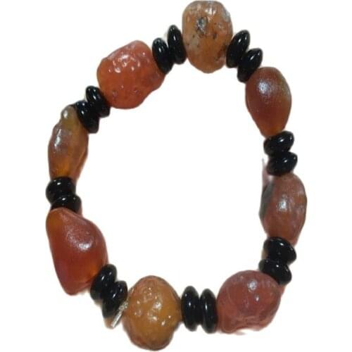 Natural Agate bracelet natural jadeite raw stone seed string Elastic Bracelet