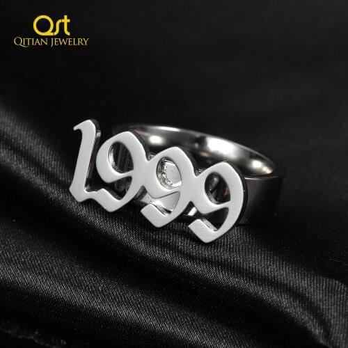 2020 Number Ring Special Year Ring Birthday Date 1995 1999 Old English Rings For Friendship High quality stainless steel Ring