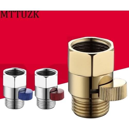 Bathroom Shower G1/2 Inch Brass Junction Water Flow Control Valve Straight-through Shut-off Angle Valve Hand shower quick switch