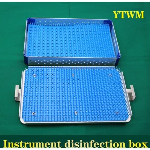 Aluminum alloy surgical instrument disinfection box double layer silicone pad high temperature and high pressure disinfection
