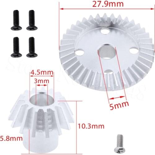Metal Differential Mechanism Gear 38T & Diff Bevel Pinion 15T for WLtoys 1/18 A949 A959 A969 A979 K929 A959B A949-23 Spare Parts