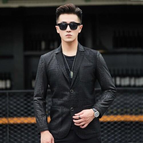 Mens Genuine Leather Spring Autumn Jacket Sheepskin Coat for Men Slim Jackets Baseball Clothes AQ1802 KJ857